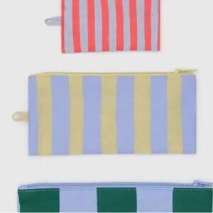 NWOT Baggu Medium Flat Pouch in Painted Stripe (part of set)
